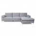 ALEX Καναπές Σαλονιού Καθιστικού Αριστερή Γωνία, Ύφασμα Γκρι Velure 1τμχ