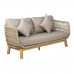 MARK Set Σαλόνι Κήπου 4τεμ, Acacia Φυσικό, Μαξιλάρια Μπεζ Rope Wicker Μπεζ 1τμχ