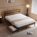 PALLET Κρεβάτι Διπλό-Συρτάρια, για Στρώμα 160x200cm, Μέταλλο Βαφή Μαύρο, Antique Oak 1τμχ